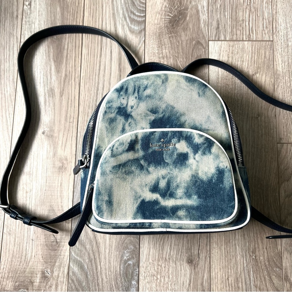 Kate Spade Jackson Tie Dye Mini Backpack blue jean
